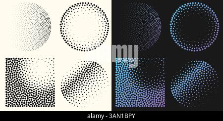 Halftone dot tone grunge effect abstract pattern texture vector graphic retro illustration.gradient geometric element art shape modern creative pop Stock Vector