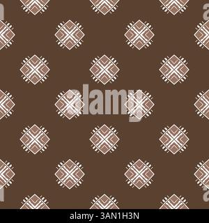 Abstract and geometric shape ornament . seamless repeat pattern beige brown background. artwork home decor print fashion fabric textile. Stock Photo