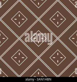 Abstract and geometric shape ornament . seamless repeat pattern beige brown background. artwork home decor print fashion fabric textile. Stock Photo