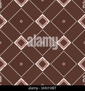 Abstract and geometric shape ornament . seamless repeat pattern beige brown background. artwork home decor print fashion fabric textile. Stock Photo