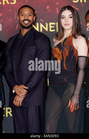 Michael B. Jordan, left, and Hailee Steinfeld attend the premiere of