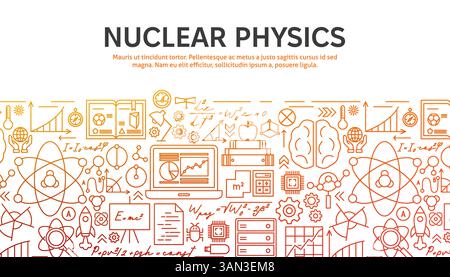 Nuclear Physics Outline Concept Stock Vector