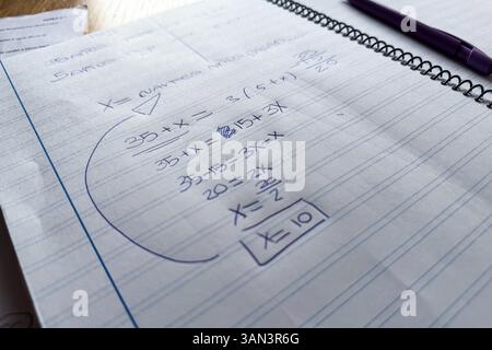 A page of a math notebook Stock Photo - Alamy