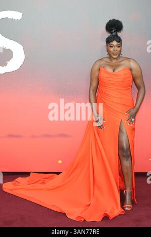 Wunmi Mosaku attends the European Premiere of 'Sinners' held at the