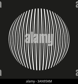 Striped 3d shape sphere globe logo. vector Stock Vector Image & Art - Alamy