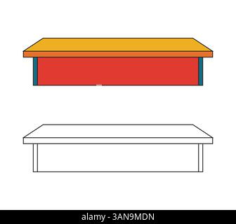 Vector illustration of solid wood table vector Stock Vector Image & Art ...