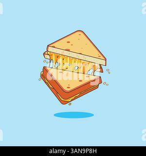 Grilled cheese sandwich vector illustration Stock Vector