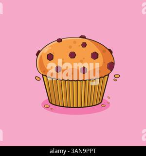 Cupcake topping chocolate chips vector Illustration Stock Vector