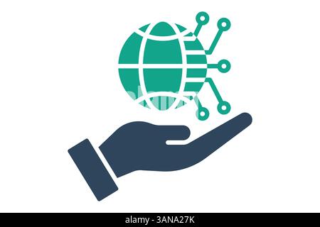 Digital asset icon. solid icon style. icon related to digital marketing. business elements vector illustration Stock Vector