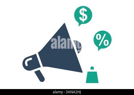 Promotion icon. solid icon style. icon related to digital marketing. business elements vector illustration Stock Vector