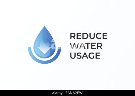 Reduce Water Usage Logo Concept for Life Human Environment Sustainable Nature Stock Vector