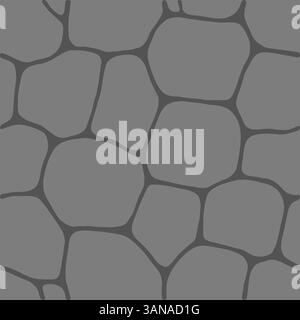 Cartoon style seamless stone wall texture ideal for games, castles Stock Vector