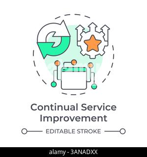 Continual service improvement multi color concept icon Stock Vector
