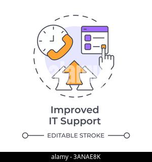 Improved it support multi color concept icon Stock Vector
