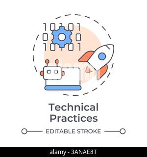 Technical practices multi color concept icon Stock Vector