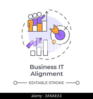 Business it alignment multi color concept icon Stock Vector