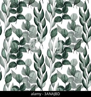 Abstract Leave design. Pattern with leave seamless. Grunge textured abstract art in watercolor. Luxury watercolor leaves seamless pattern design. Stock Photo