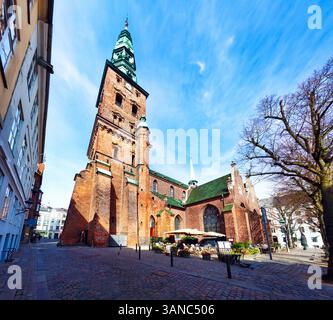 Kunsthallen Nikolaj - Former St. Nicholas Church in Copenhagen, Denmark Stock Photo
