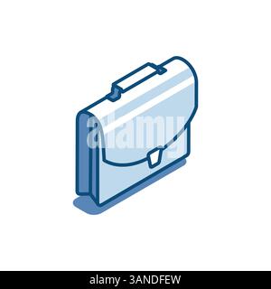 isometric vector briefcase business linear icon, in color on a white background, business paperwork or job title Stock Vector