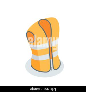 isometric vector construction reflective vest, in color on a white background, work equipment or protective clothing Stock Vector