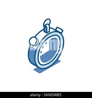 isometric vector stopwatch linear icon, in color on a white background, a device for measuring time in sports Stock Vector