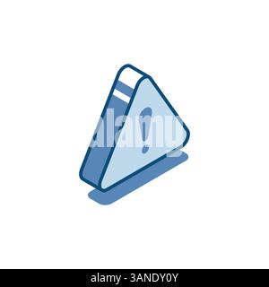 isometric vector triangular with an exclamation mark linear icon, in color on a white background, an important warning or alert Stock Vector