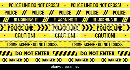 Crime scene - police tapes - vector illustration Stock Vector