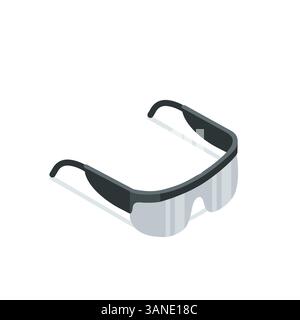 isometric vector work glasses, in color on a white background, work accessory or eye protection Stock Vector
