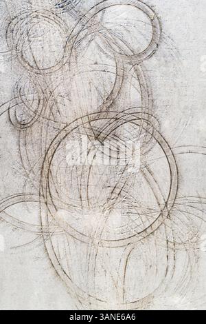 Aerial view of circles in the snow. Stock Photo