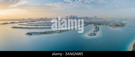 Aerial view of the Palm Jumeirah, Dubai, United Arab Emirates. Stock Photo