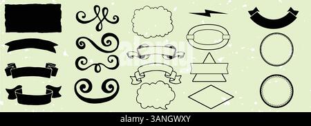 Decorative Banner and Frame Vector Collection. Stock Vector