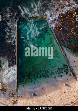 Aerial view of St James tidal pool in summertime, Cape Town, South Africa. Stock Photo