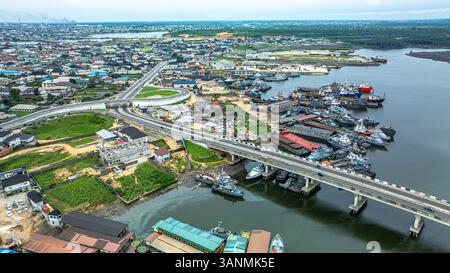 Aerial View Of Scenic Port Harcourt With River Buildings And Greenery aerial-view-of-scenic-port-harcourt-with-river-buildings-and-greenery