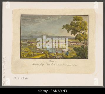 Etching and aquatint print depicting Berne, the capital of the Canton ...