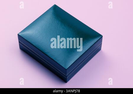 wrapped gift box centered on light background photographed from above great for online store or festive promo Stock Photo