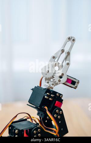 DIY robotic arm with Raspberry Pi and Arduino components Stock Photo