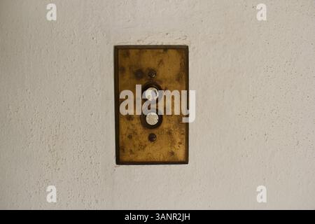 Vintage elevator call buttons Stock Photo