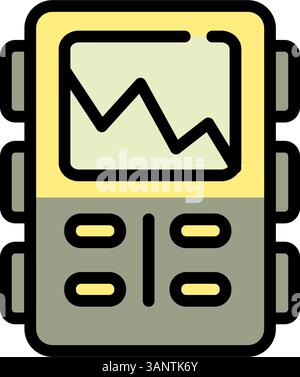 Fish finder color icon. Fishers equipment. Way to find fish. Simple symbol of Hobby and leisure activities. Efficient fishing. Basic fishing gear. Vec Stock Vector