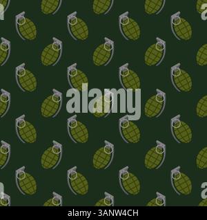 Grenade seamless pattern vector illustration Stock Vector