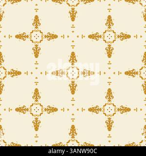 Seamless abstract geometric pattern with ornaments Beige and brown background for fabric banners home decor surface design packaging Stock Photo