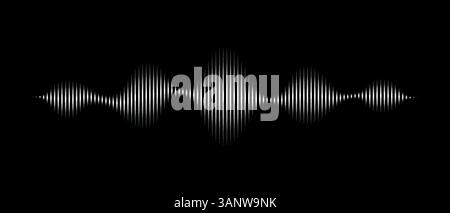 Sound linear wave on dark background, AI voice assistant visualization, Sound wave equalizer, Vector illustration Stock Vector