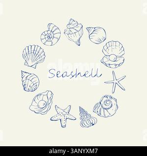 Summer Doodle Sketches Hand Drawn Beach Shapes Set Stock Vector Image ...