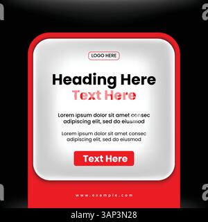 UI Style for Announcement Post Design Stock Vector