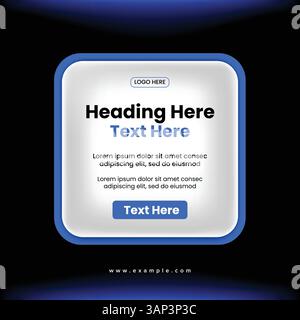 UI Style for Announcement Post Design Stock Vector