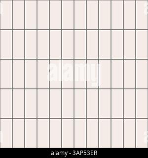 White ceramic vertical flat tile wall pattern. Subway, metro brick vector seamless background. White scandinavian kitchen floor grid. Stock Vector