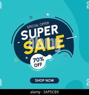 Super sale discount banner template Vector Stock Vector