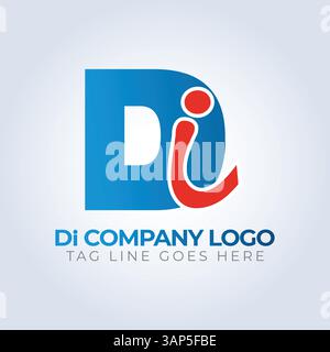 D i letter company Identity Logo Template, abstract background Stock Vector
