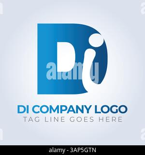D i letter company Identity Logo Template, abstract background Stock Vector
