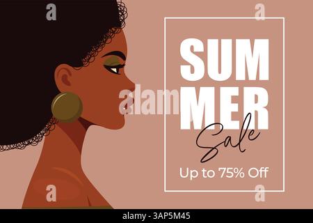 Summer Sale Poster Design Flat Vector Illustration. Stock Vector