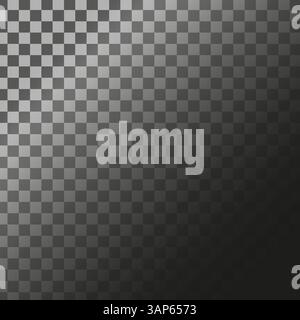 Checkerboard radial highlight. Vector spotlight texture. Left focus shading. Dark rounded pattern. Stock Vector